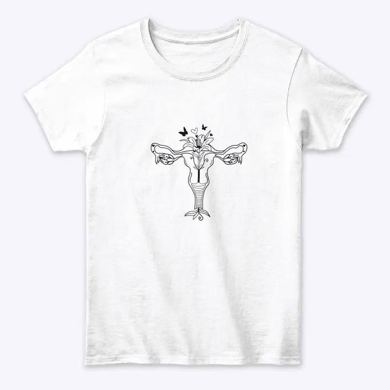 beautiful uterus t shirt 